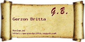 Gerzon Britta névjegykártya